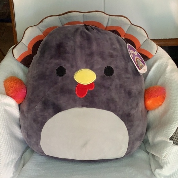 KELLYTOY SQUISHMALLOWS Gray 16” Terry Turkey Plush 2021 Thanksgiving OS - Picture 2 of 13